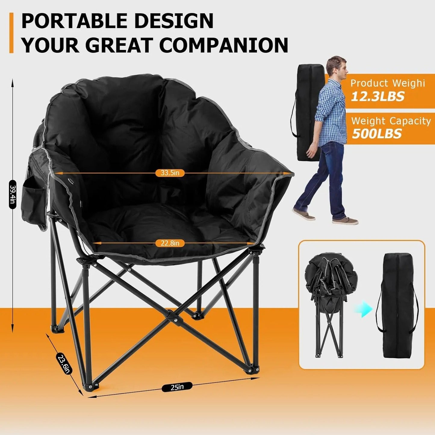 Oversized Heated Camping Chair