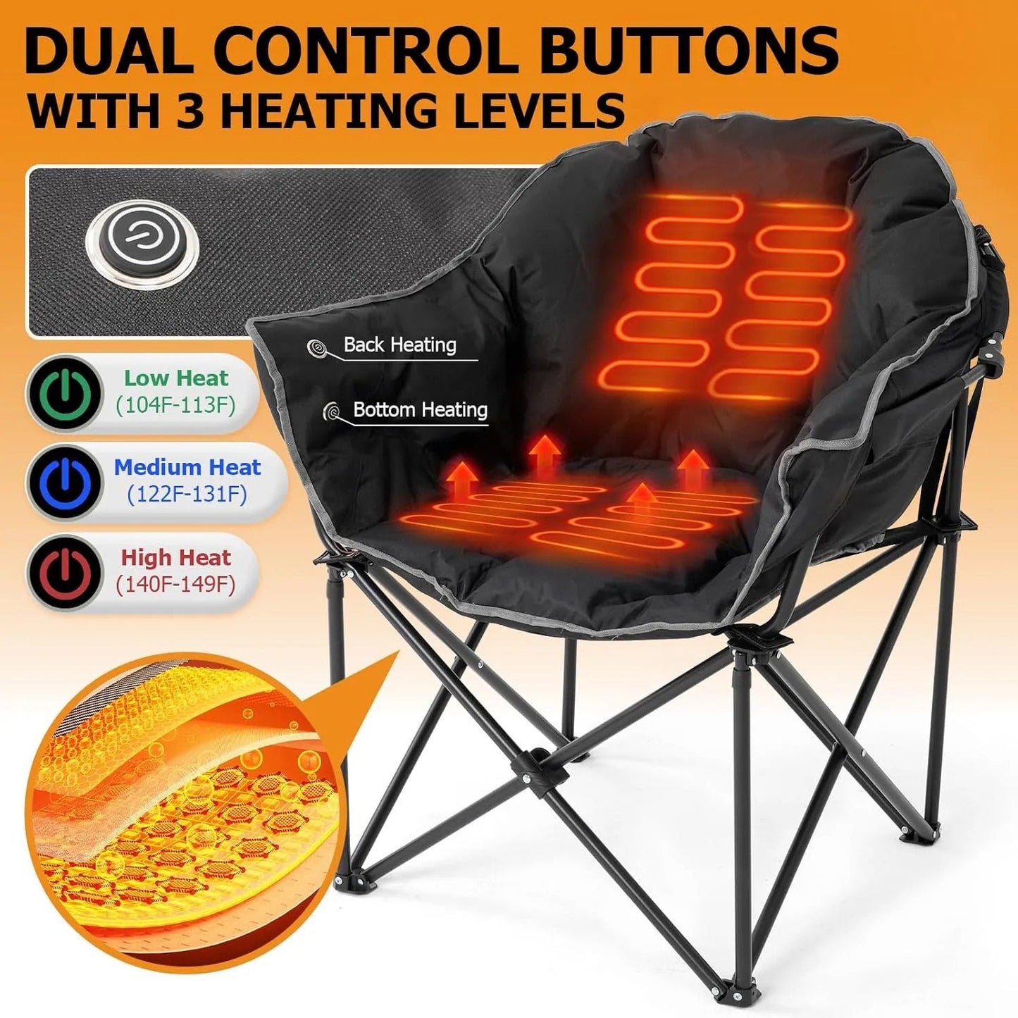 Oversized Heated Camping Chair