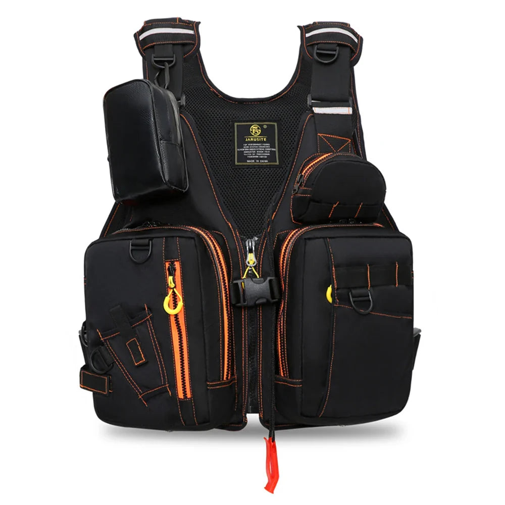 Multi-functional life jacket vest for outdoor fishing, a must-have for safety. Multiple pockets for storage