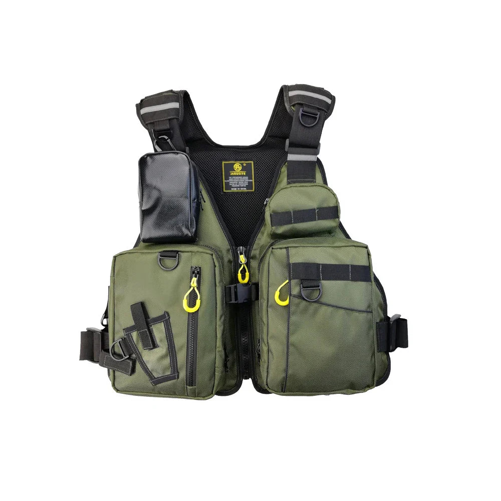 Multi-functional life jacket vest for outdoor fishing, a must-have for safety. Multiple pockets for storage