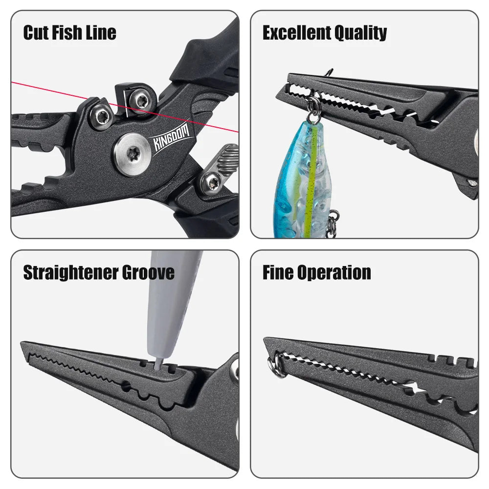 Kingdom Stainless Steel 85g 20cm Open Ring Braided Line Scissors Wire Cutter Hook Remover Multi-function Pliers