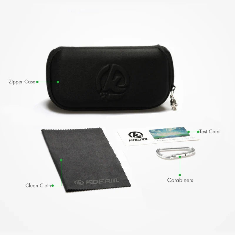 KDEAM Men/ Women Polarized Sunglasses Square Casual With Zipper Case