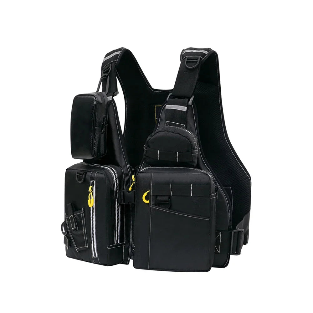 Multi-functional life jacket vest for outdoor fishing, a must-have for safety. Multiple pockets for storage