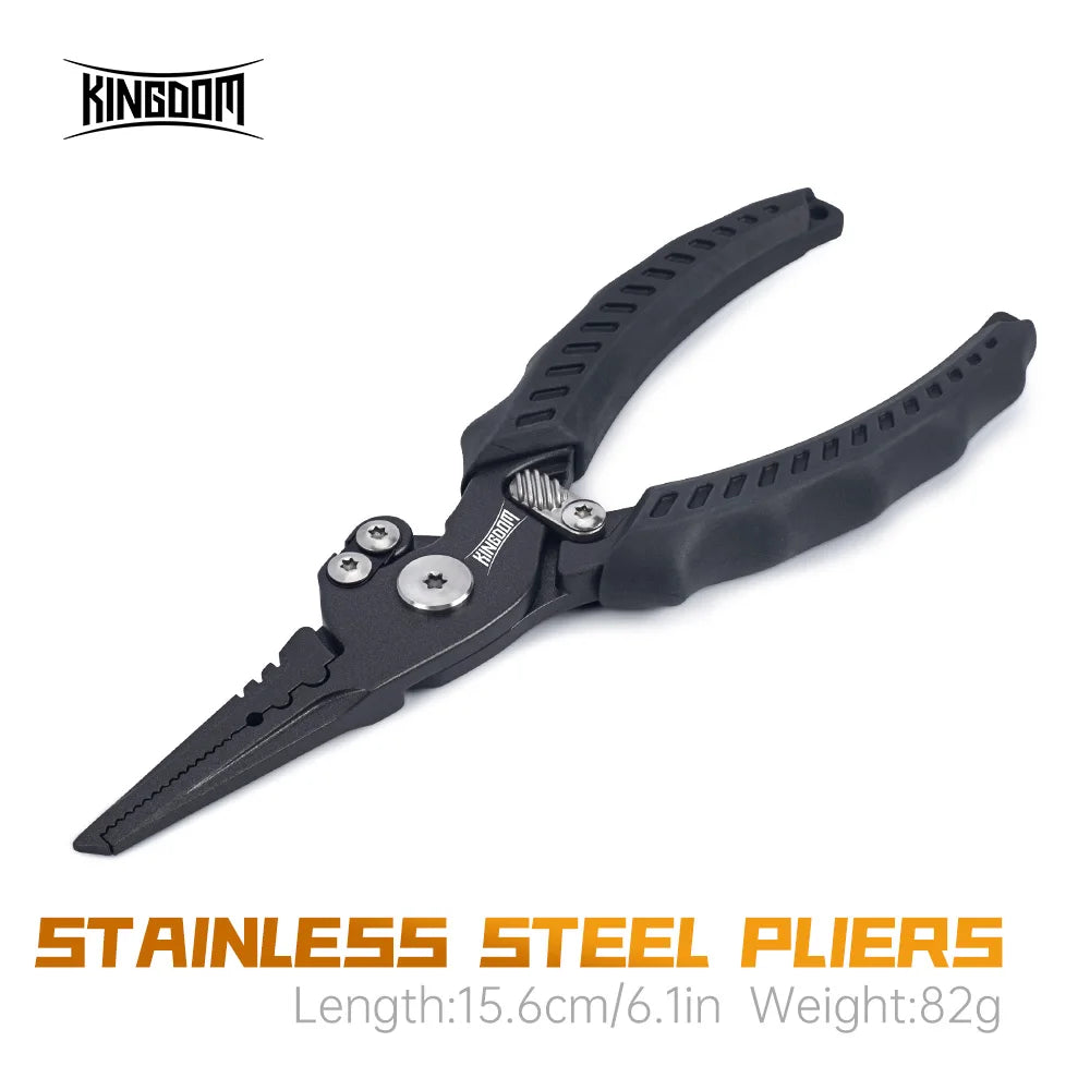 Kingdom Stainless Steel 85g 20cm Open Ring Braided Line Scissors Wire Cutter Hook Remover Multi-function Pliers